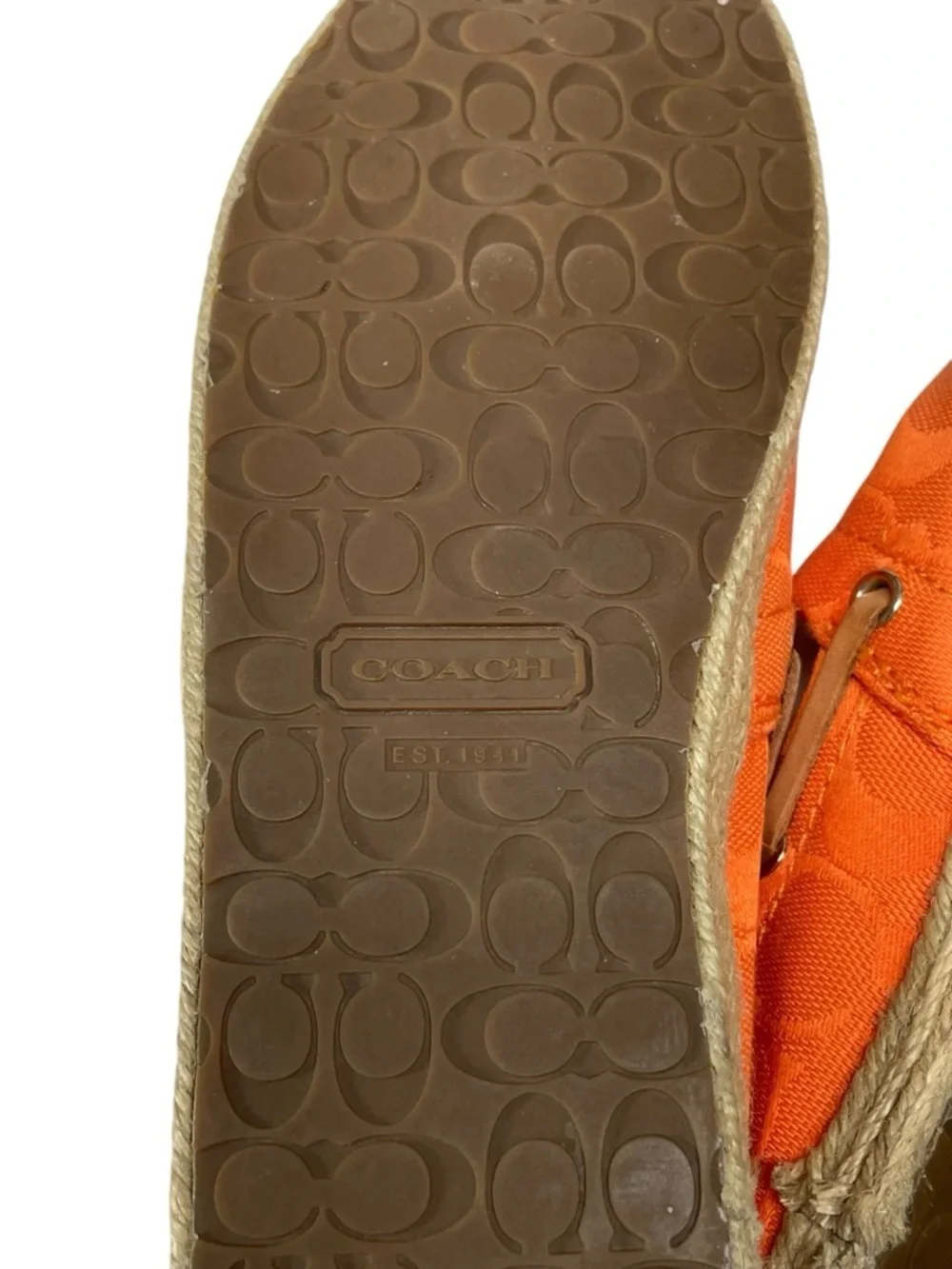 Coach Mellow Espadrille Orange Slip-On Shoes in size 8M